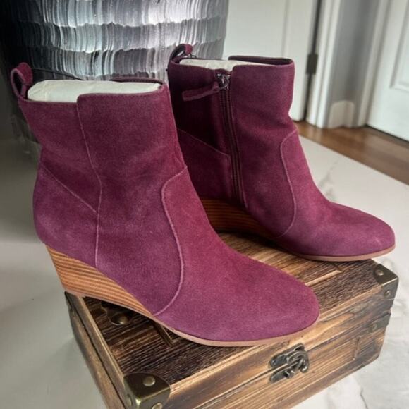Violet & Red Jay-Jay Heeled Booties in Burgundy - Picture 1 of 9